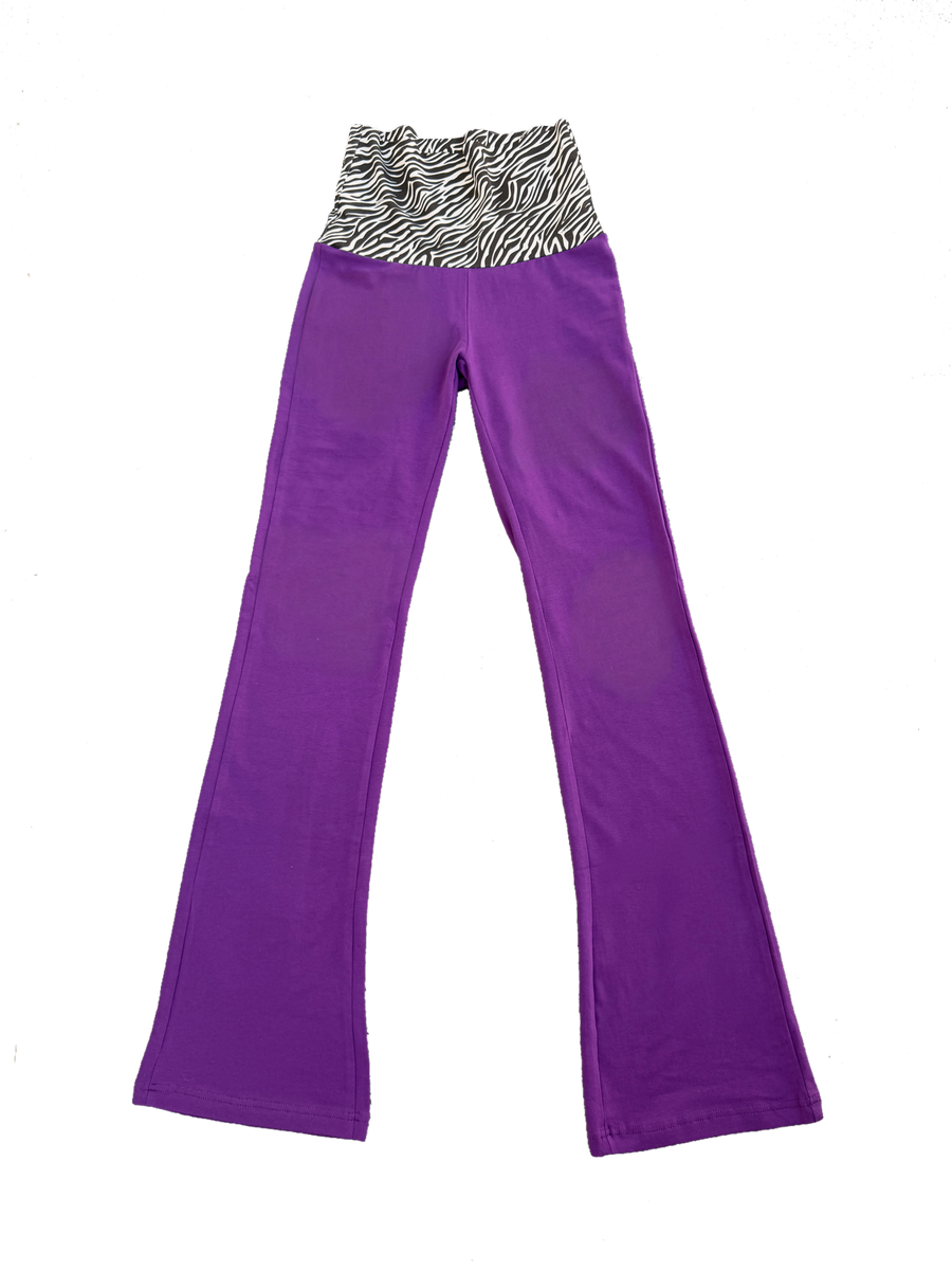Purple Zebra Fold-Over Leggings – Hoes For Clothes