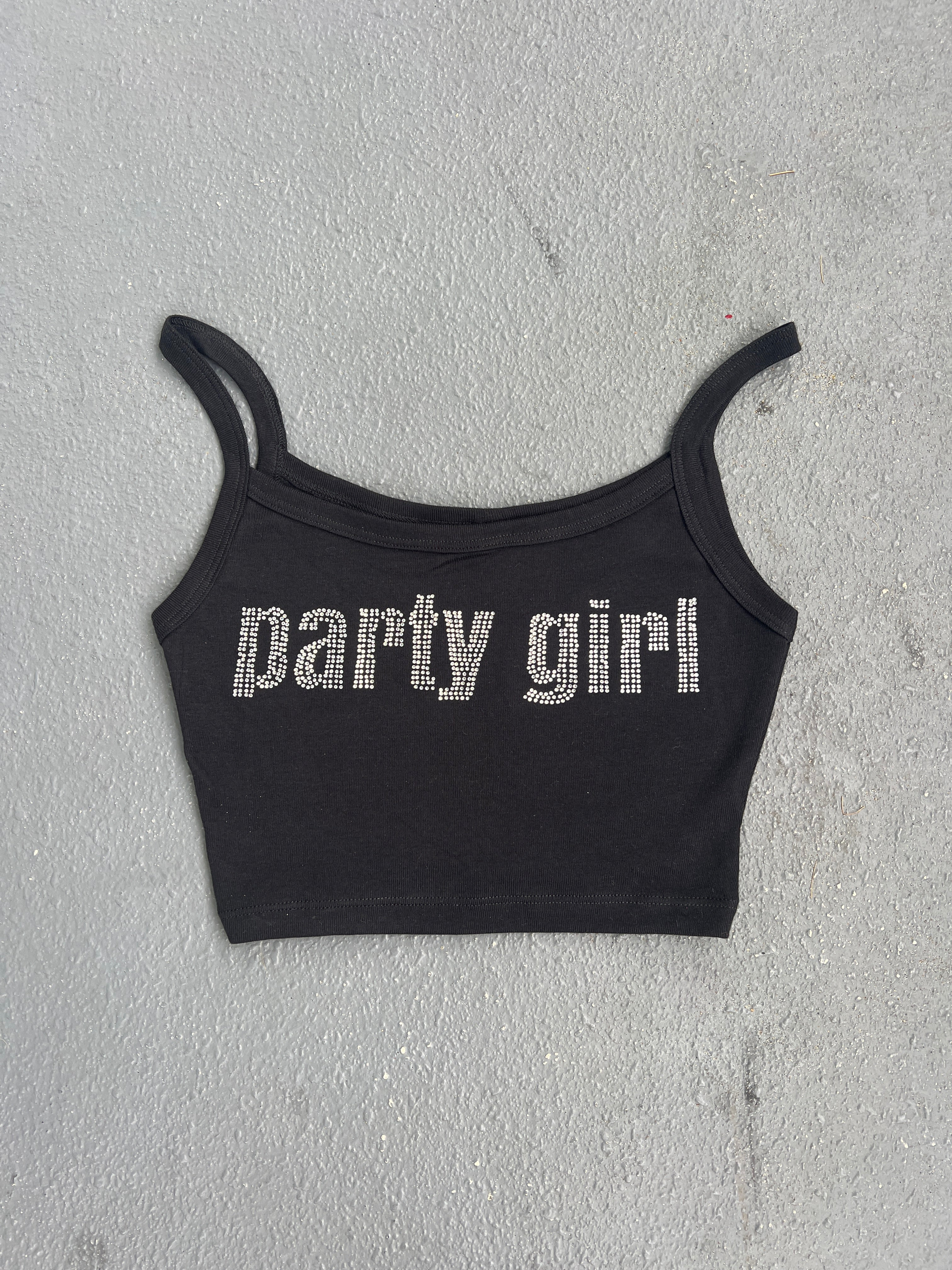 PARTY GIRL short strappy tank