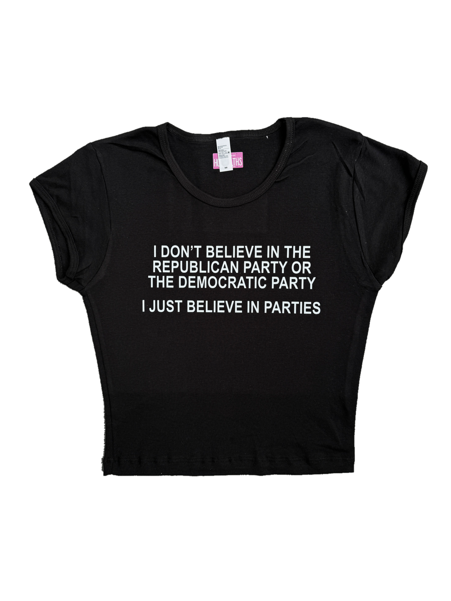 I BELIEVE IN PARTIES baby tee