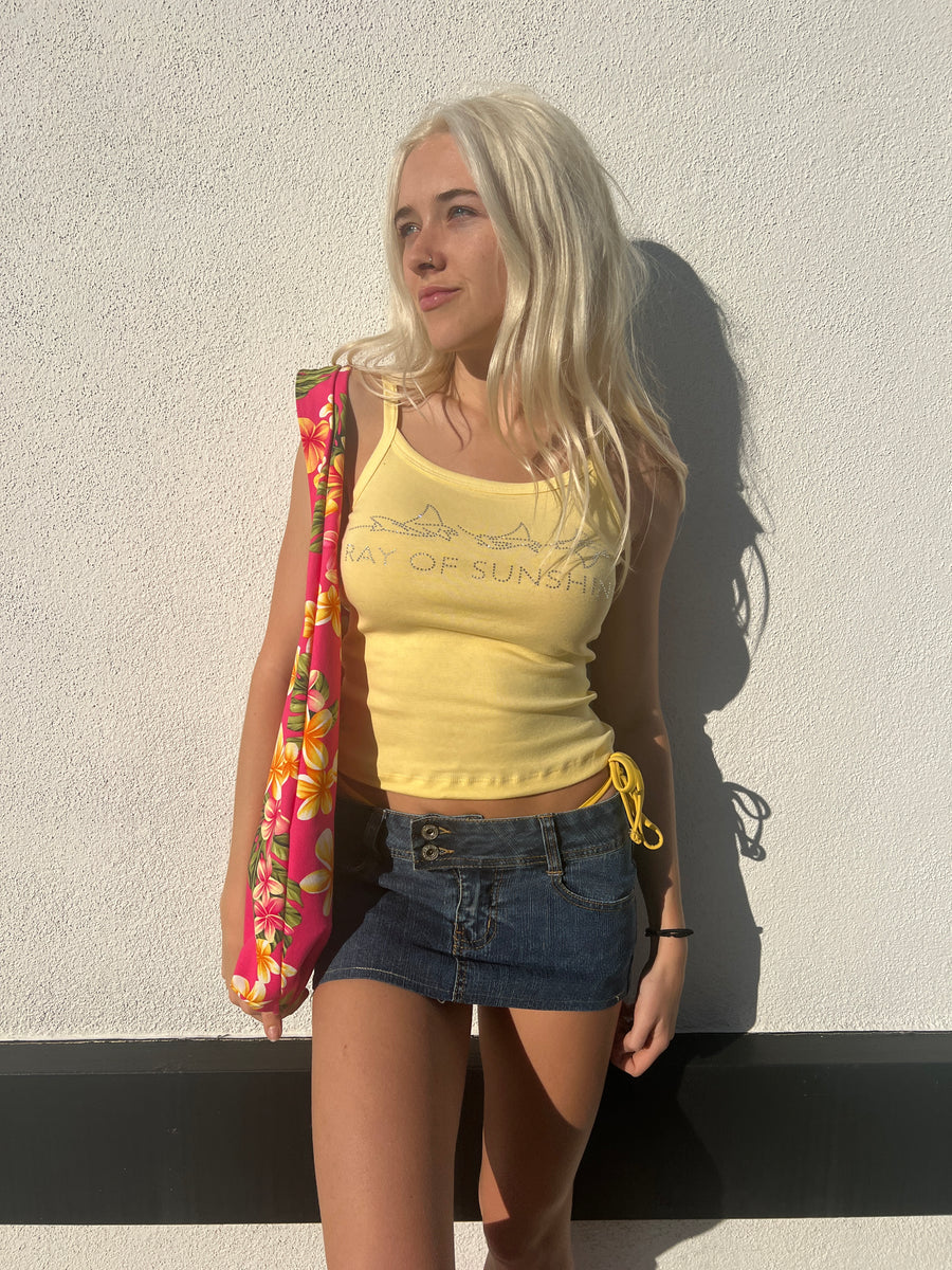 "ray of sunshine" strappy tank