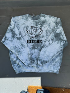 BITE ME Sharks crewneck - Tie Dyed Grey