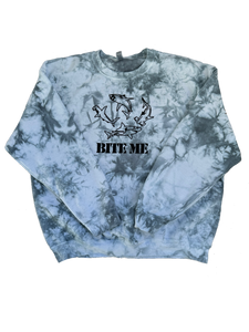 BITE ME Sharks crewneck - Tie Dyed Grey