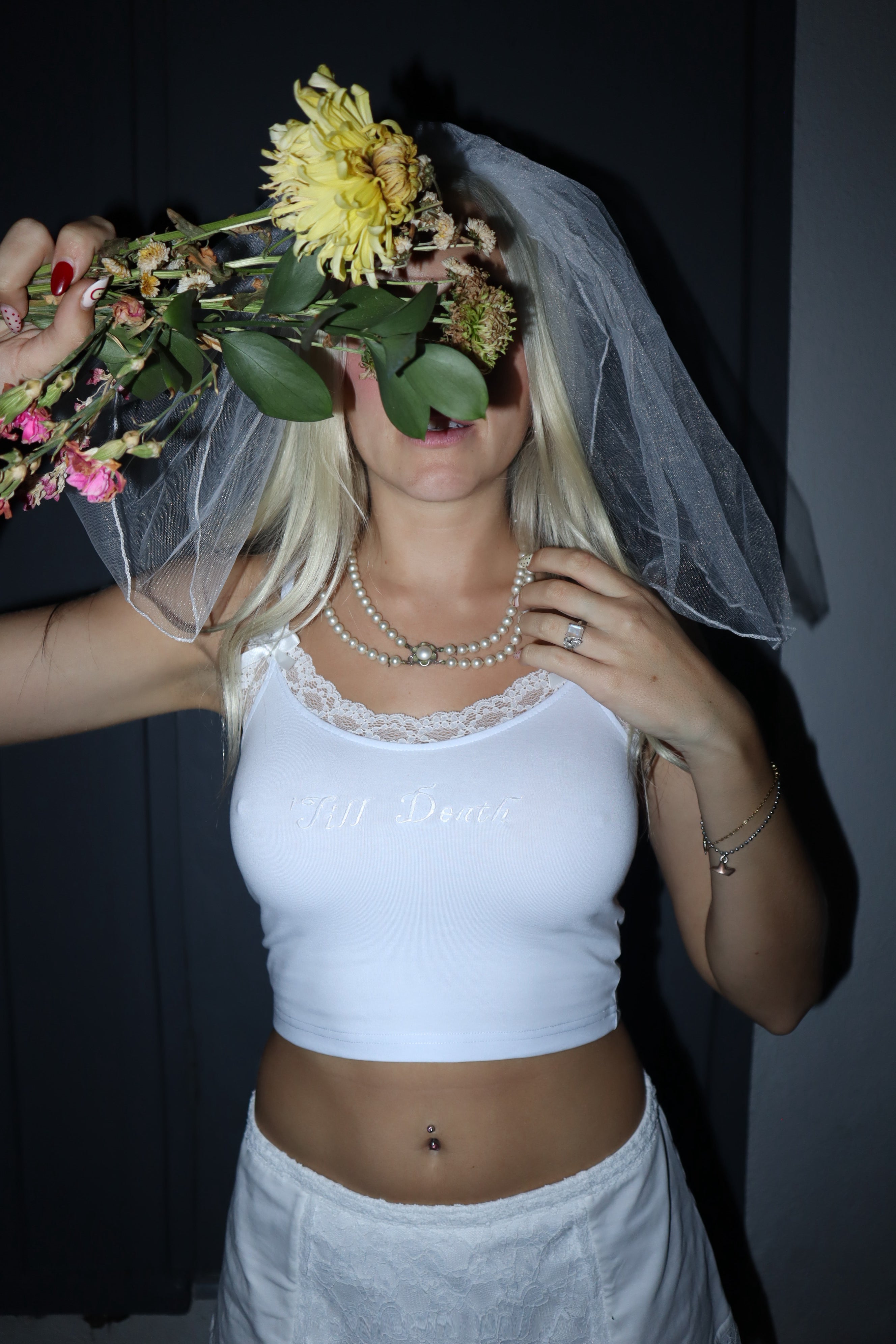 Till Death White Lace Tank