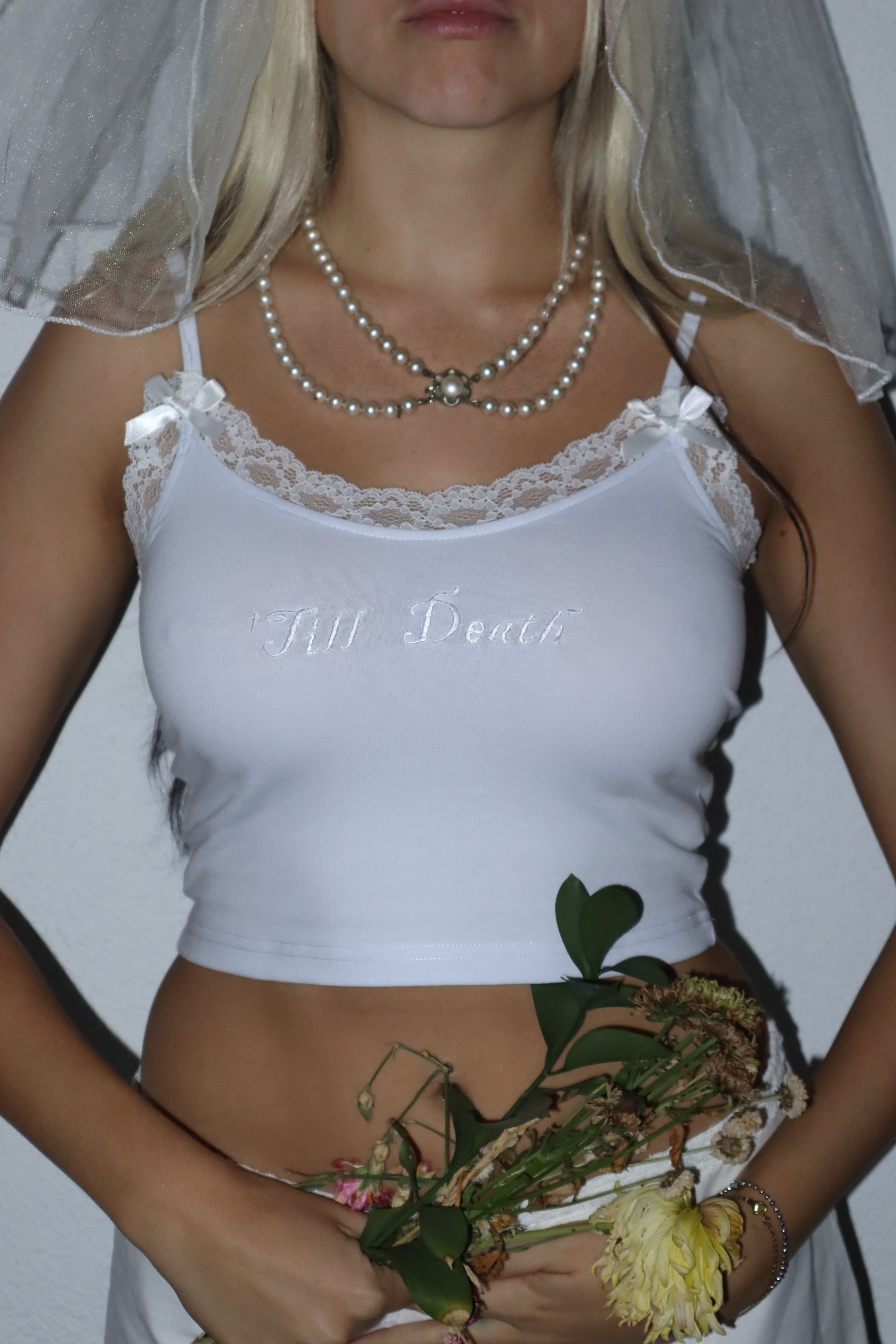 Till Death White Lace Tank