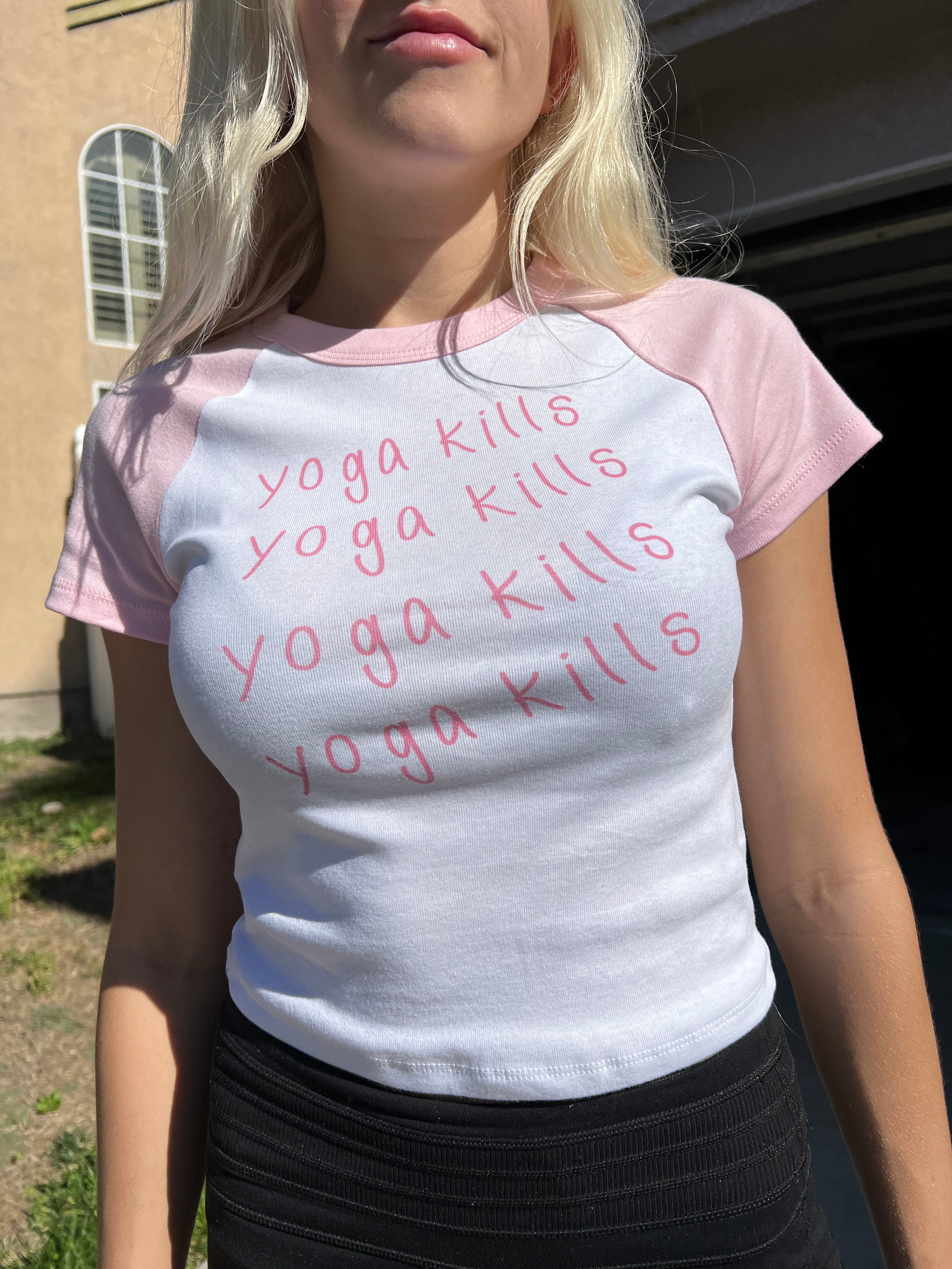 yoga kills baby tee