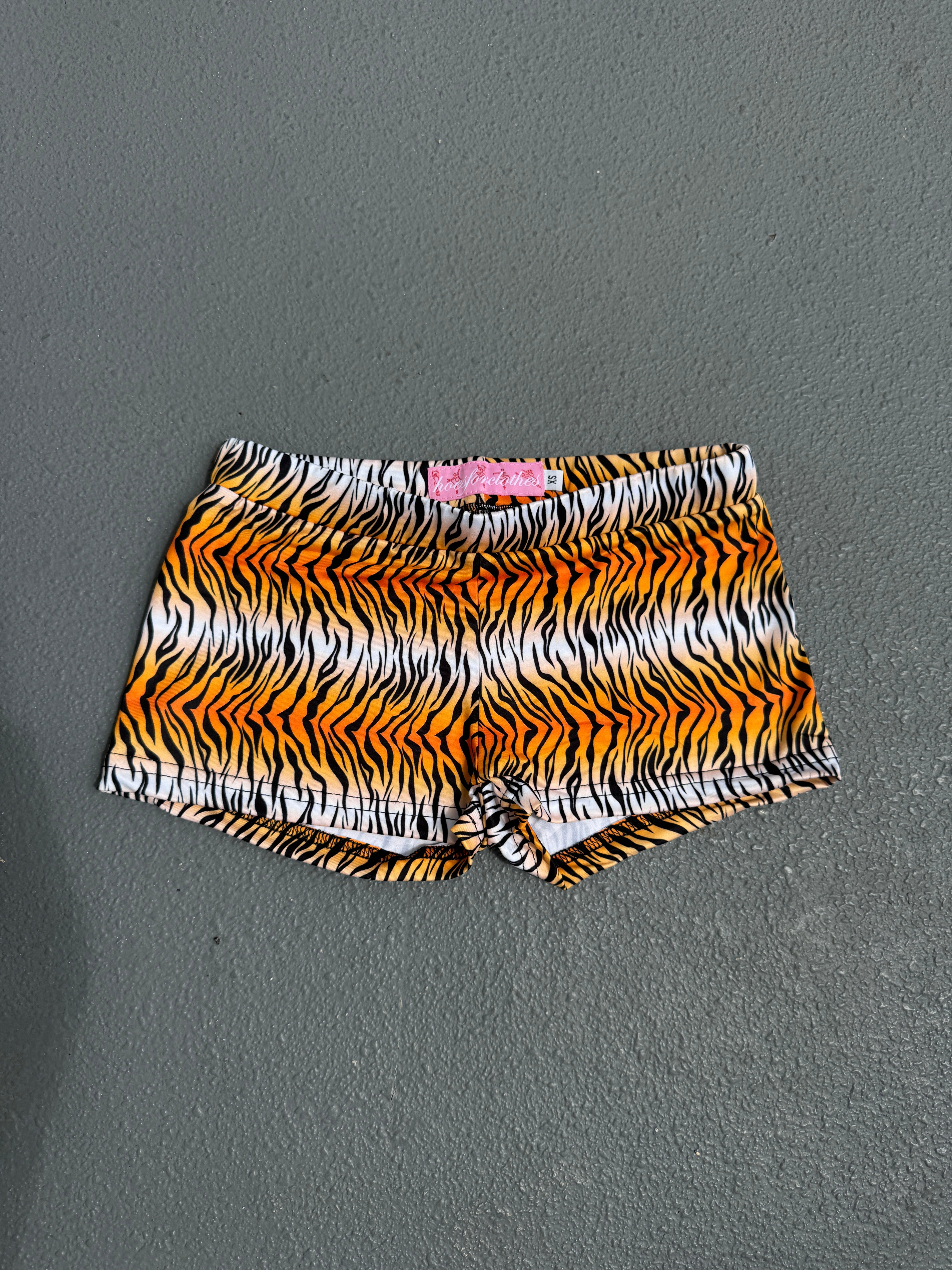 9 left Tiger Micro Mini Shorts