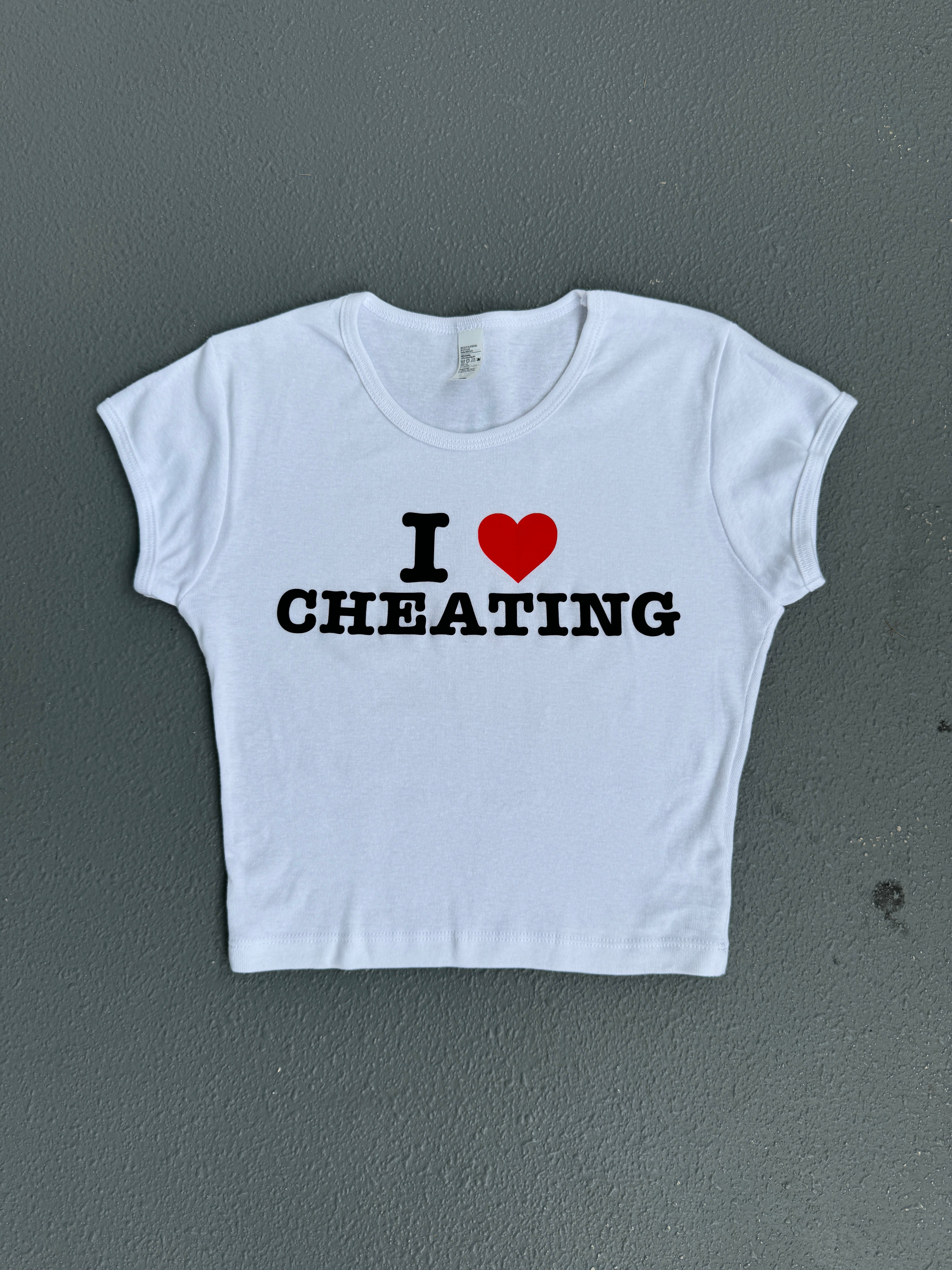 I HEART CHEATING baby tee