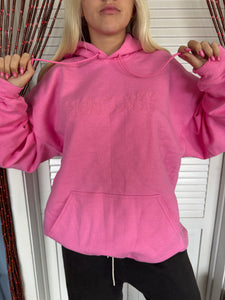 OOAK bubblegum pink hungover hoodie - XL