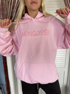 OOAK light pink hungover hoodie - XL