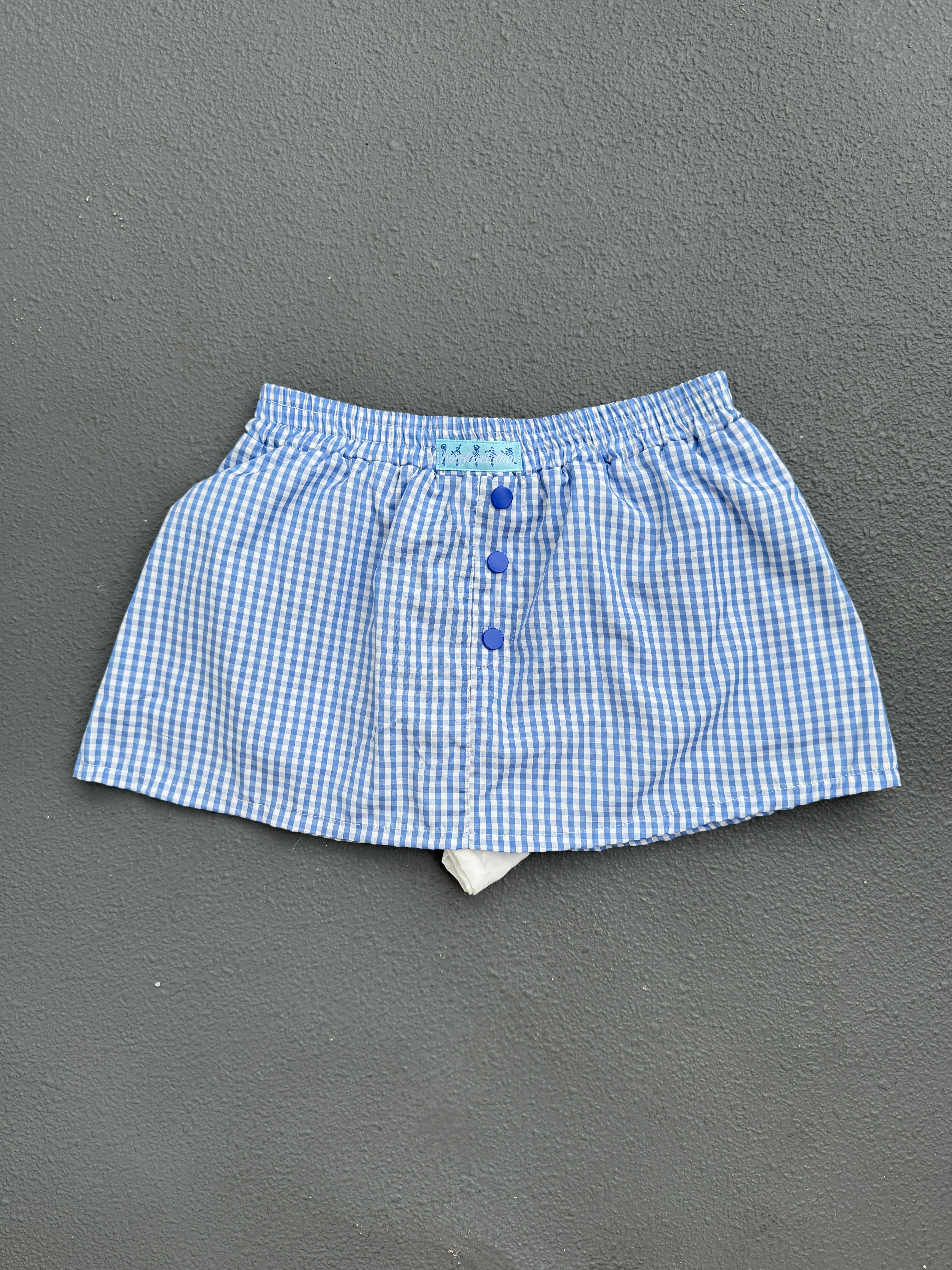 Blue Gingham Mini Skirt