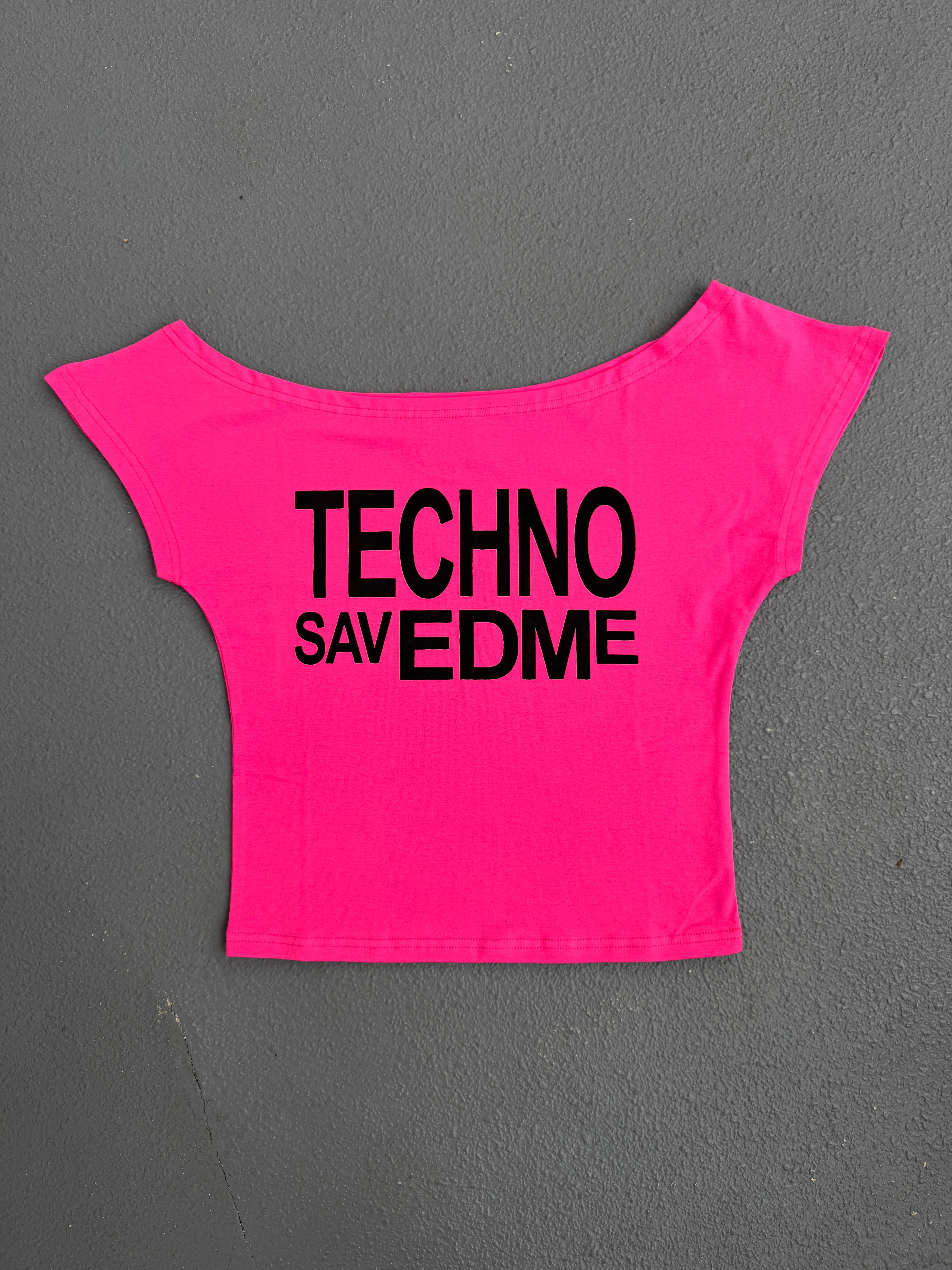 Techno Saved Me off-the-shoulder top