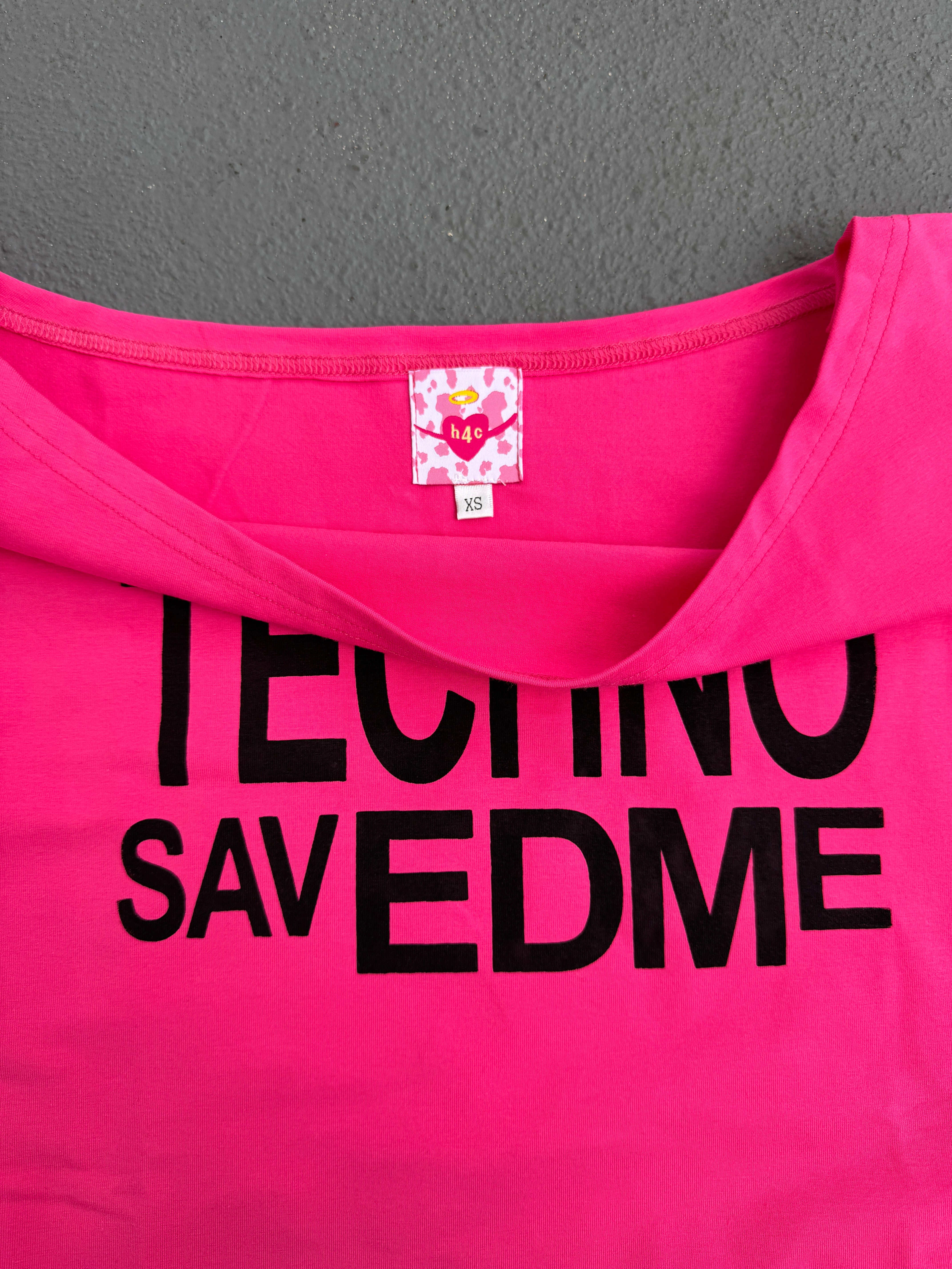 Techno Saved Me off-the-shoulder top