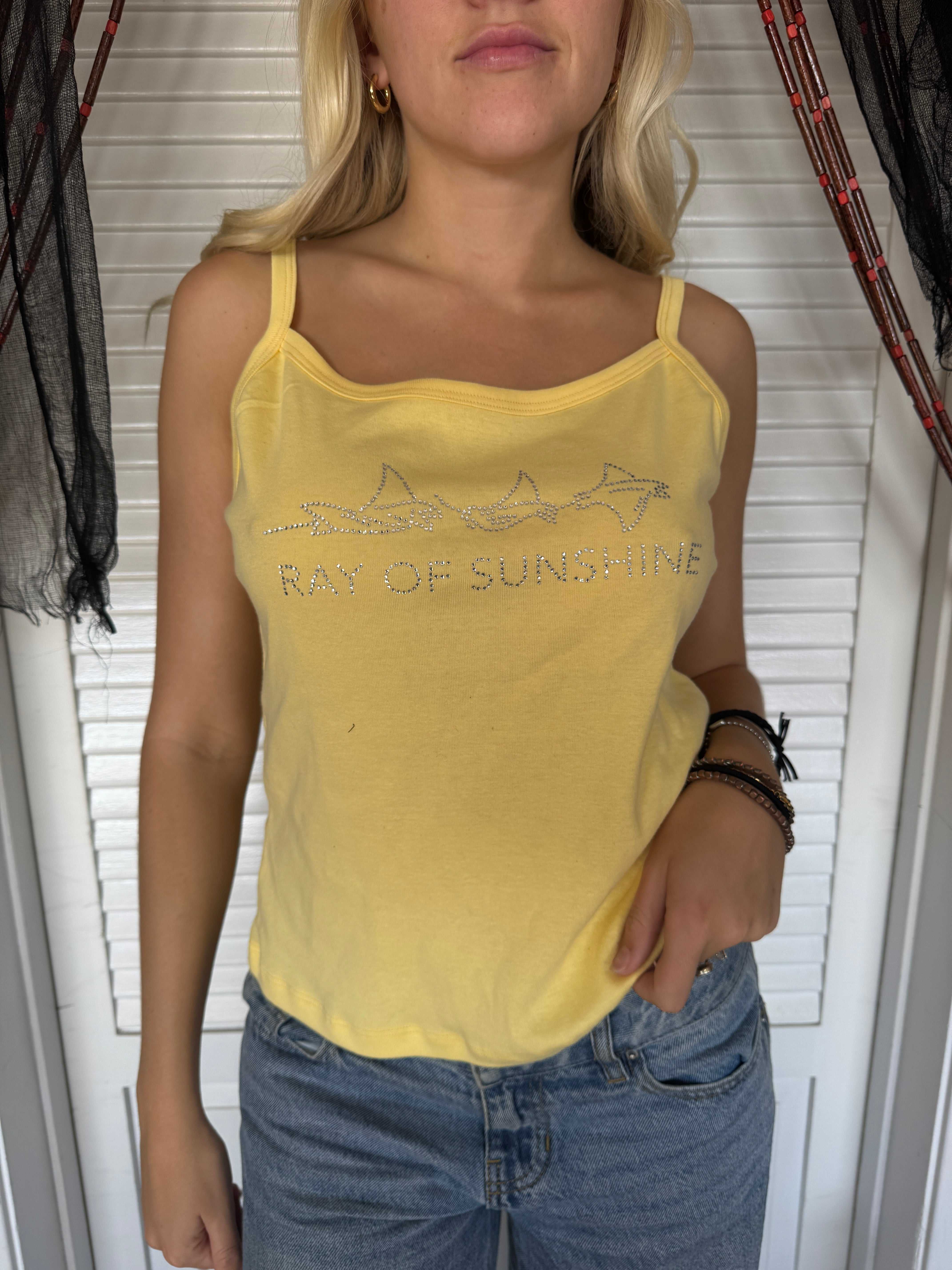 OOAK ray of sunshine tank - XL