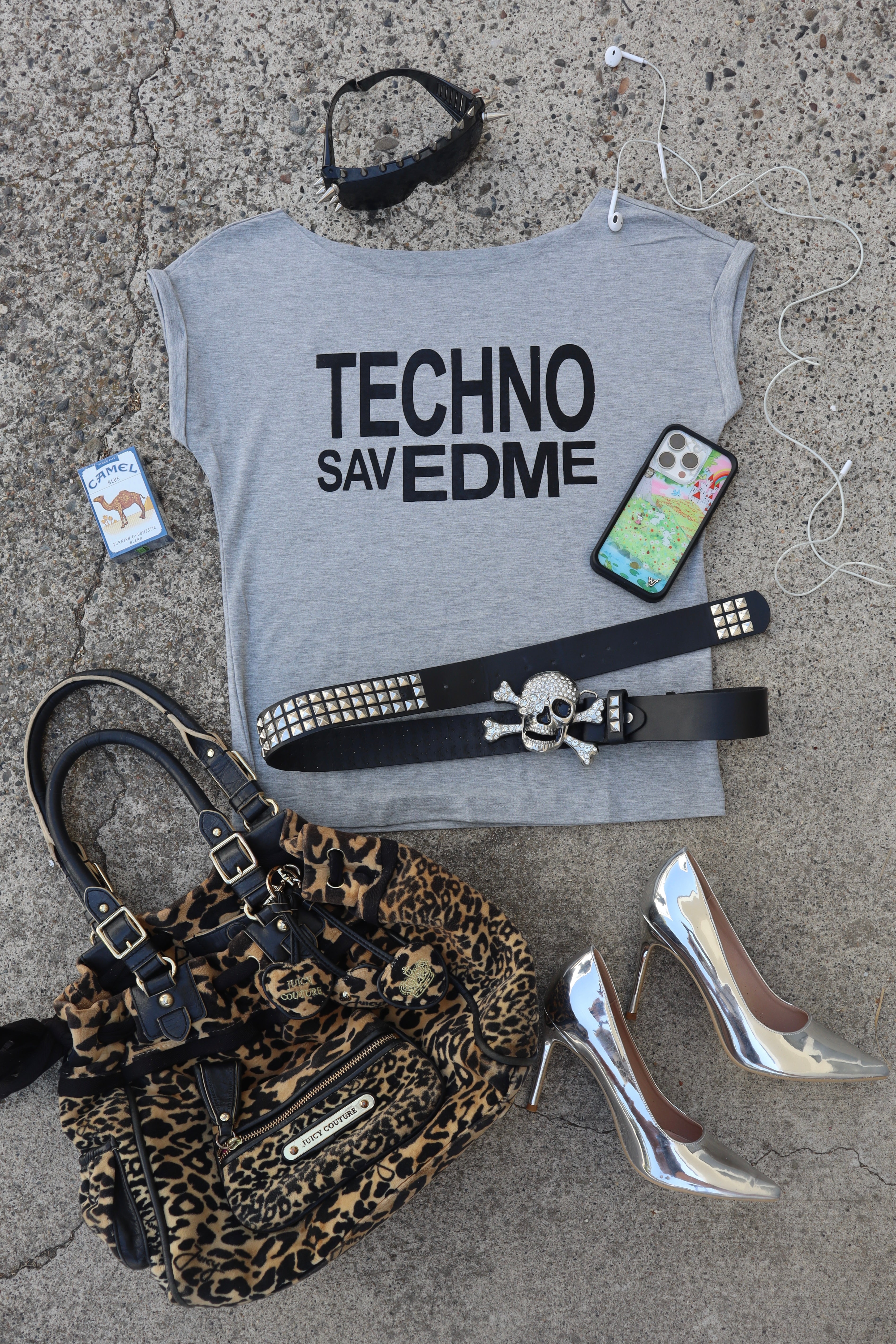 Techno Saved Me off-the-shoulder top