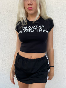 "not as blonde as you think" baby tee