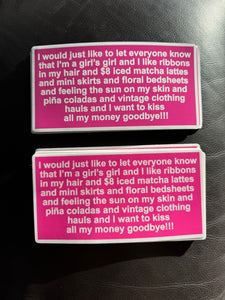 “girl’s girl” bumper sticker MAGNET