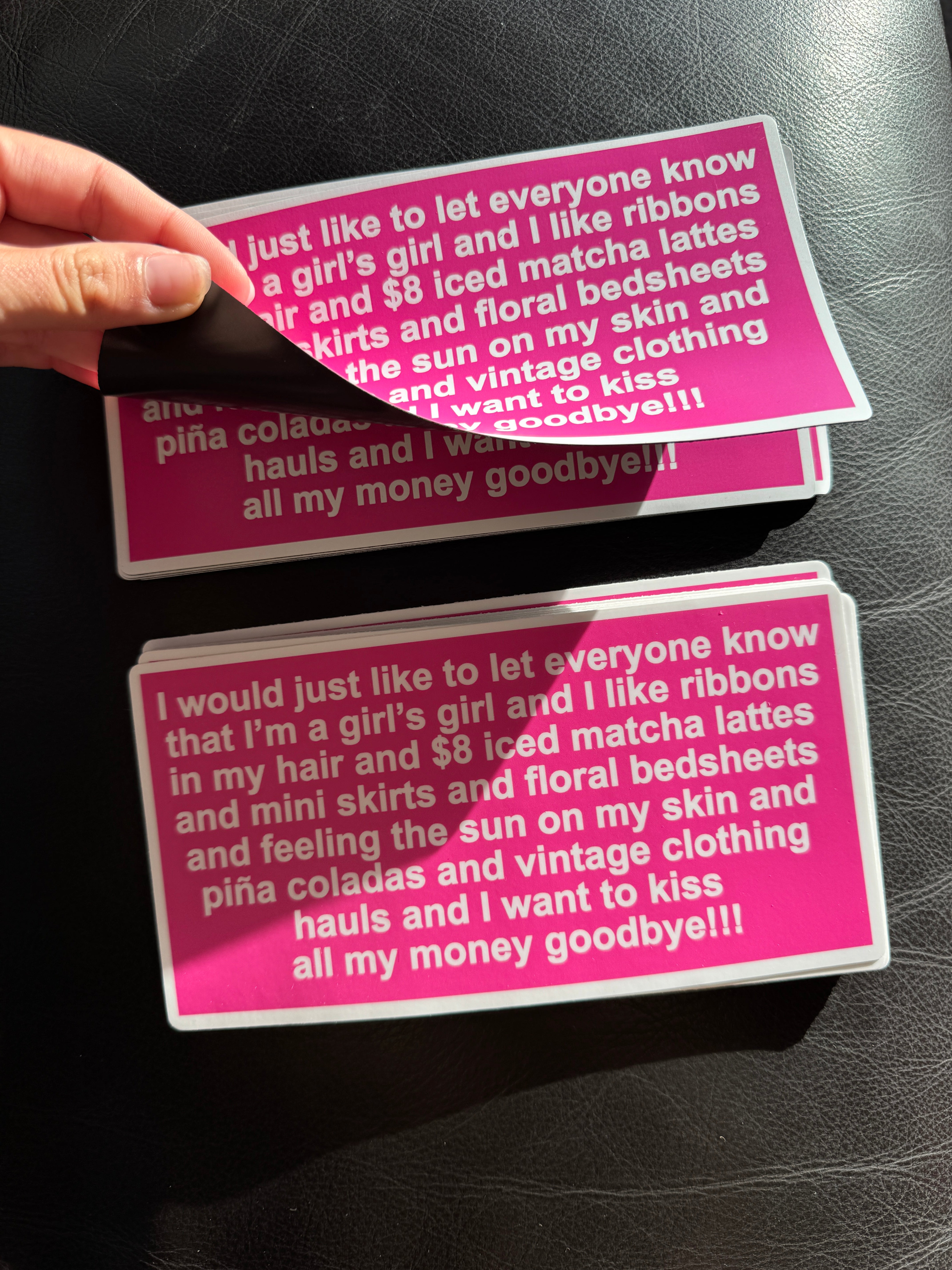 “girl’s girl” bumper sticker MAGNET