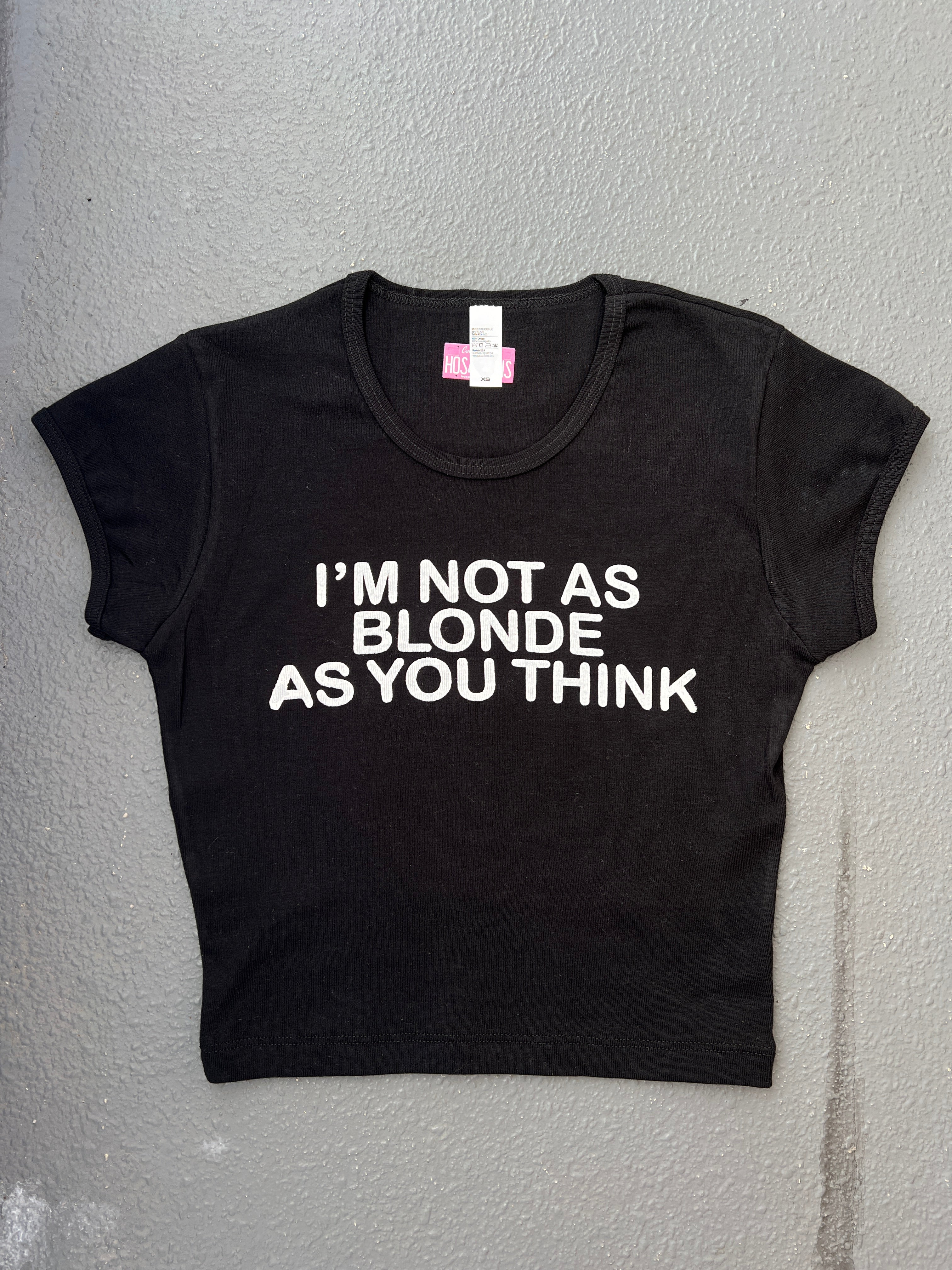"not as blonde as you think" baby tee