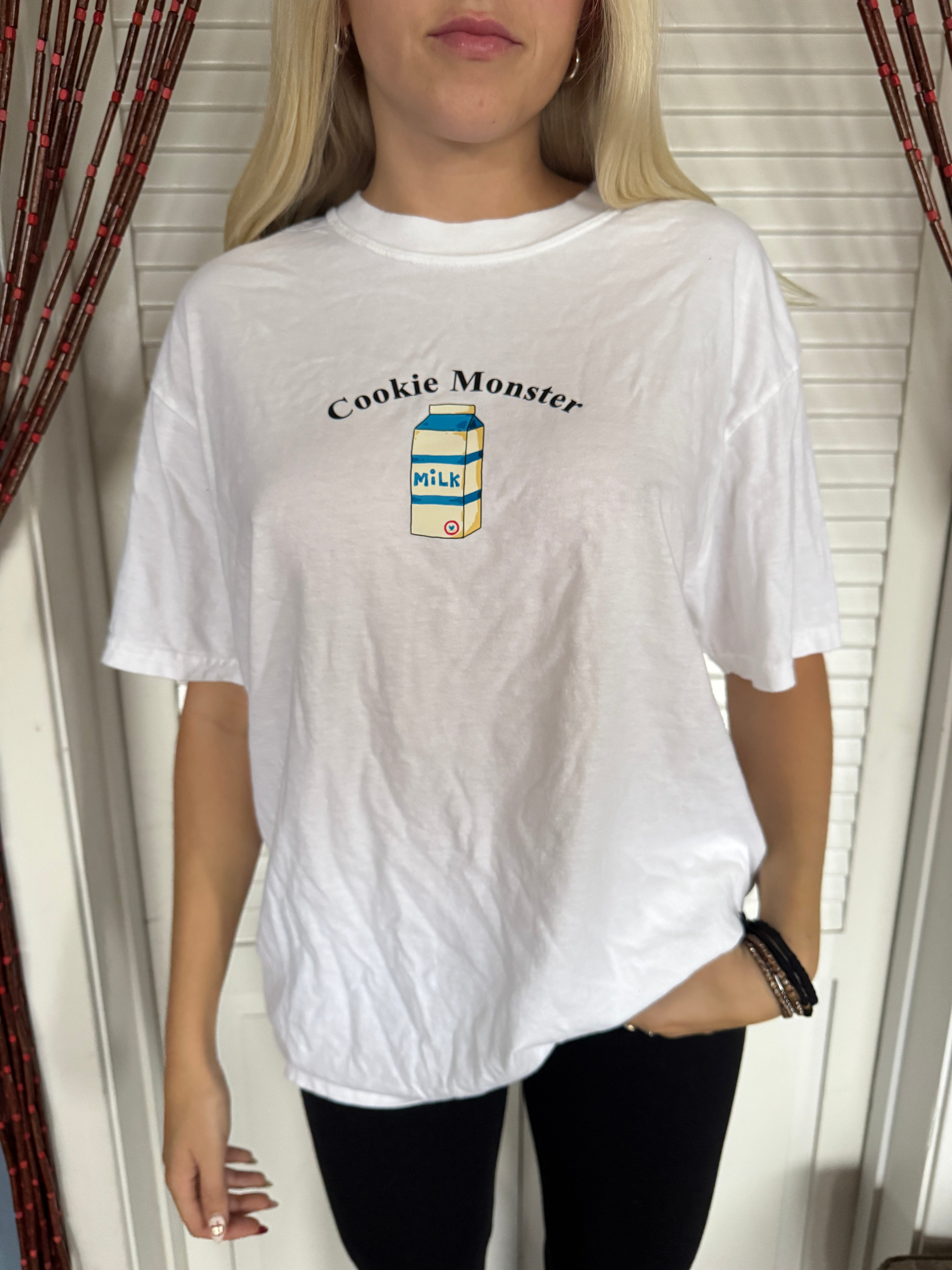 OOAK cookie monster full length tee - S