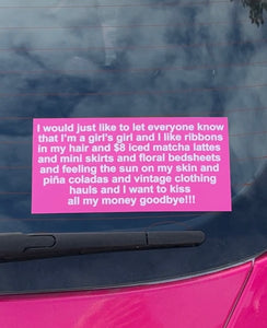 “girl’s girl” bumper sticker MAGNET