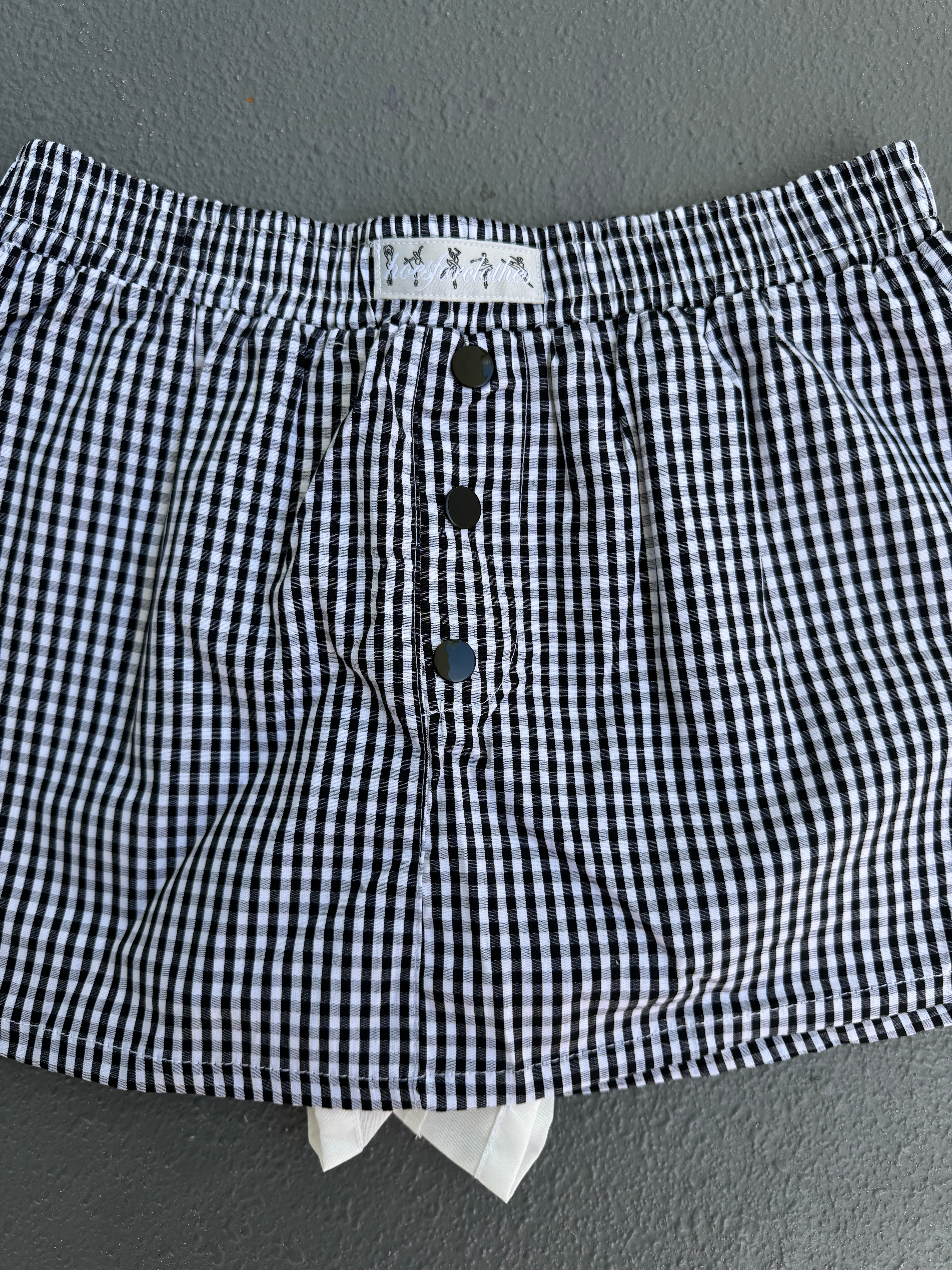 B&W Gingham Mini Skirt