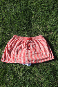 Red Gingham Mini Skirt