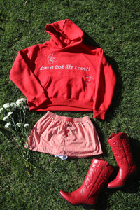 cherry gingham "because I do" hoodie