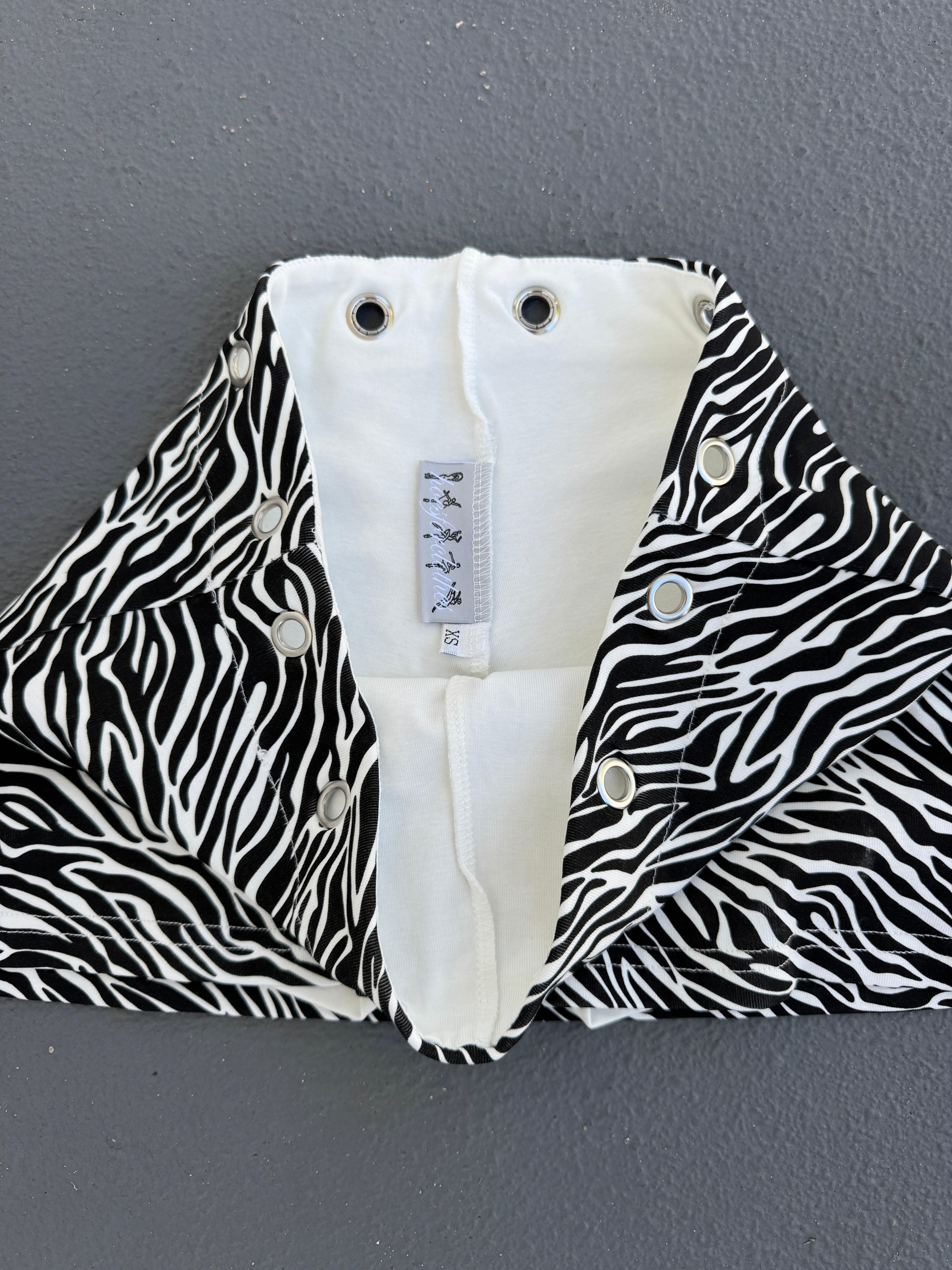 8 left - Zebra Eyelet Mini Skirt