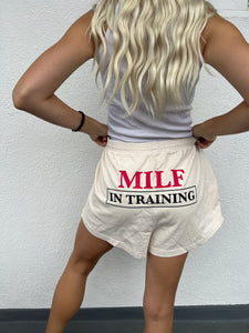 SS: milf in training jersey shorts - XL