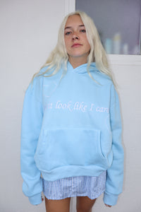 baby blue gingham "because I do" hoodie