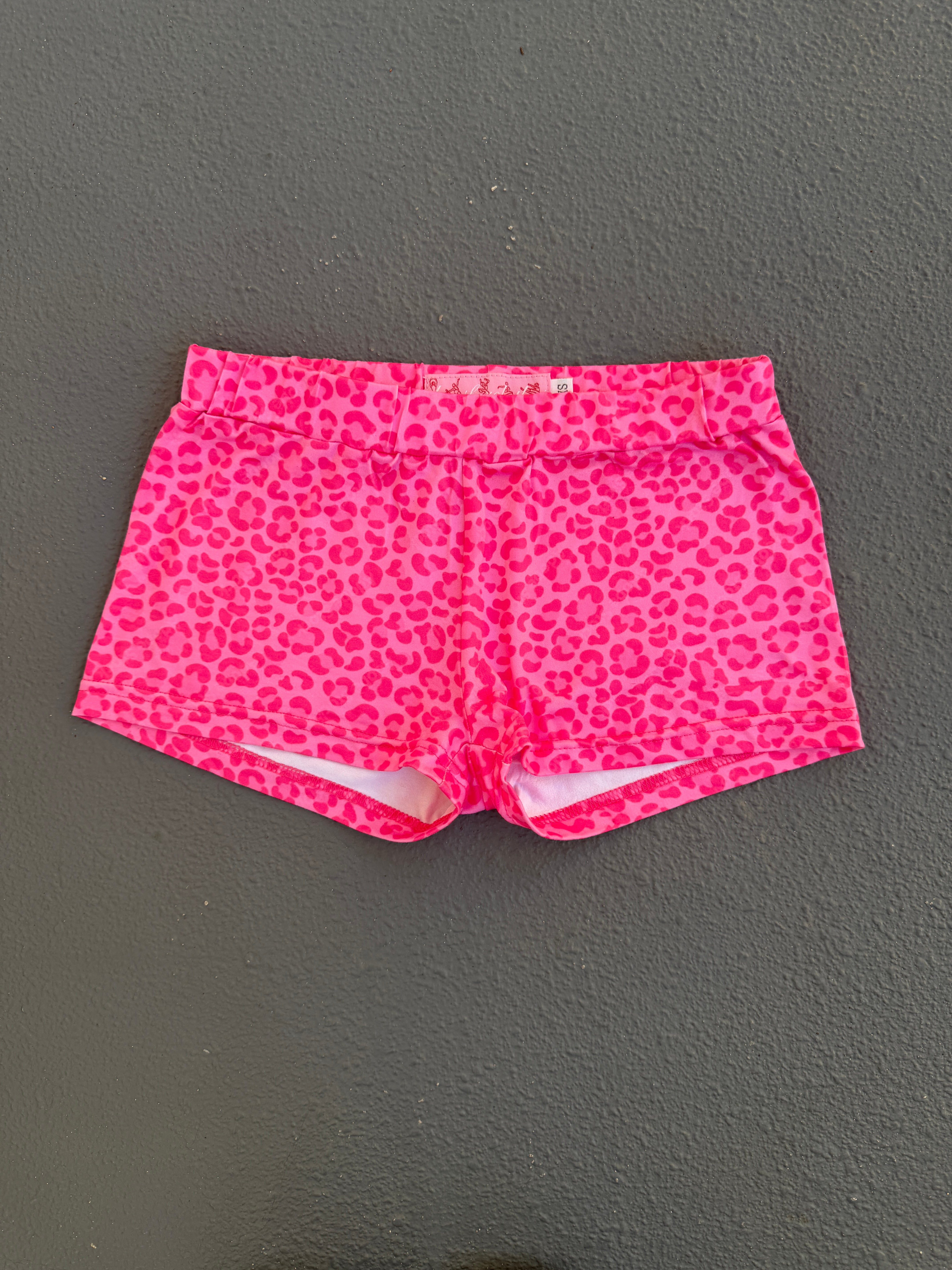 Pink Leopard Micro Mini Shorts