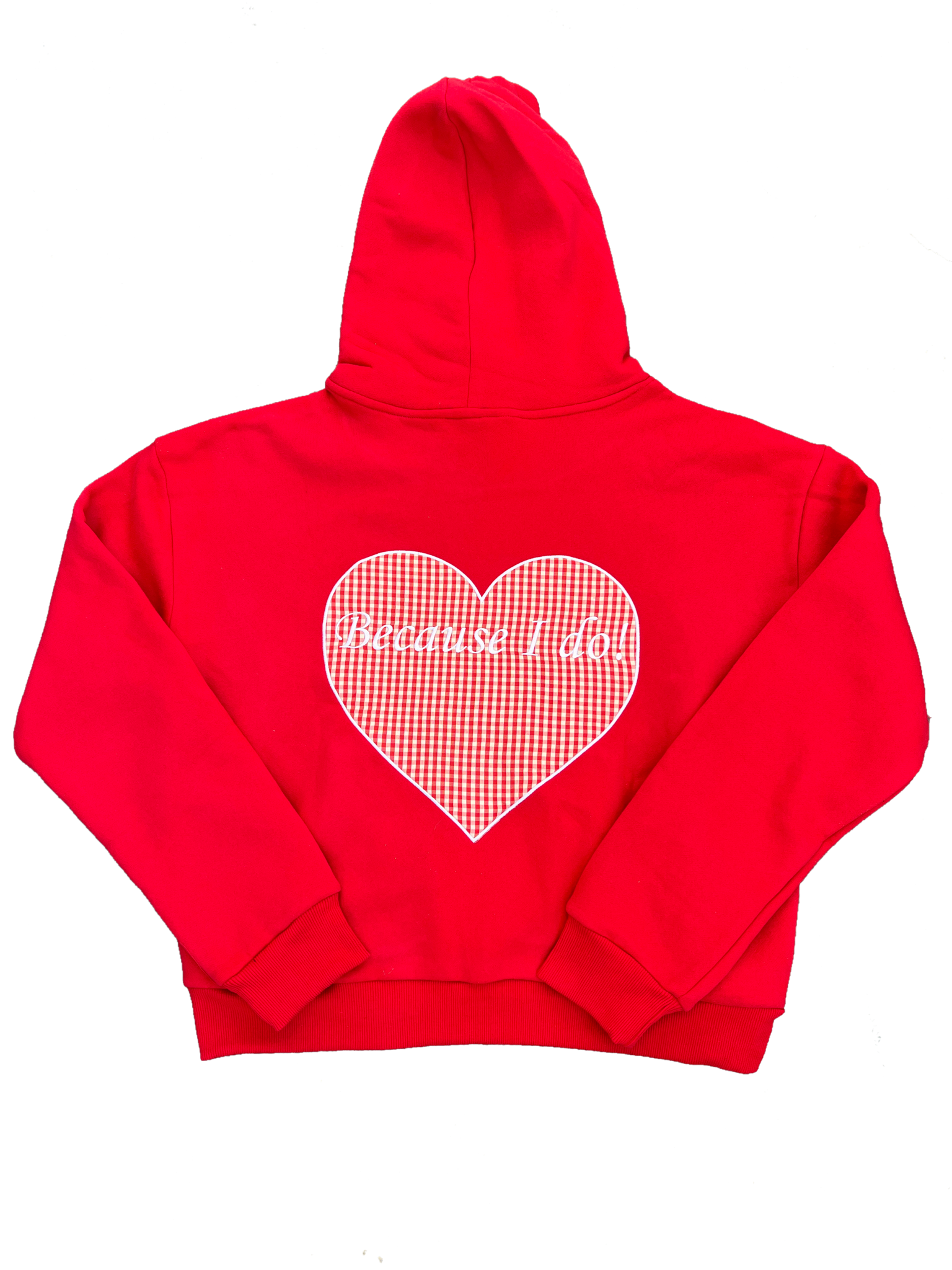 cherry gingham "because I do" hoodie