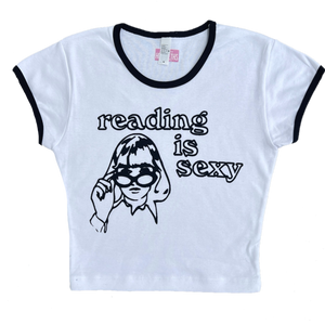 reading is sexy baby tee