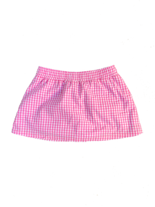 Pink Gingham Mini Skirt