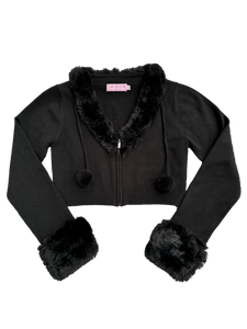 black polar princess knit sweater zip