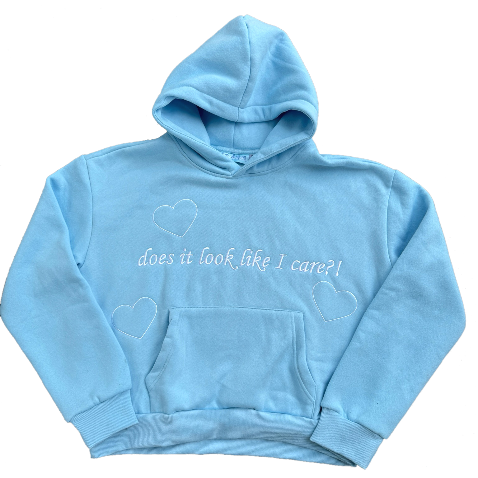 baby blue gingham "because I do" hoodie