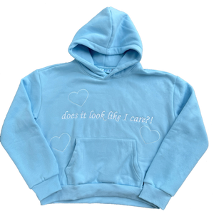 baby blue gingham "because I do" hoodie