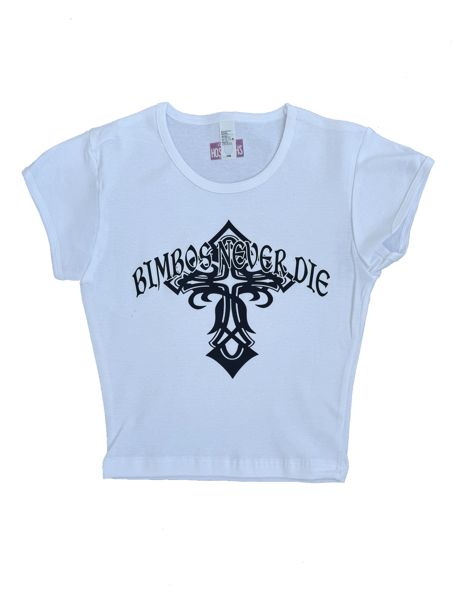 BIMBOS NEVER DIE Cropped Tee