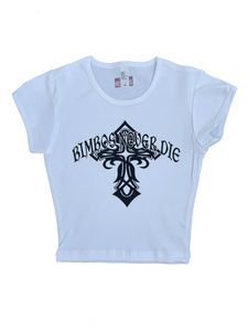 BIMBOS NEVER DIE Cropped Tee