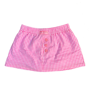 Pink Gingham Mini Skirt