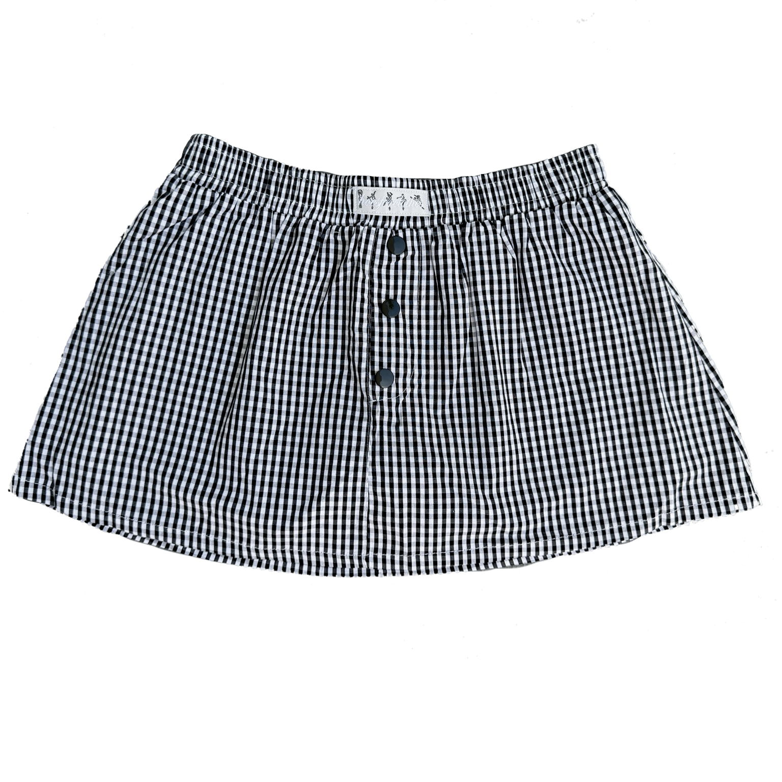 B&W Gingham Mini Skirt