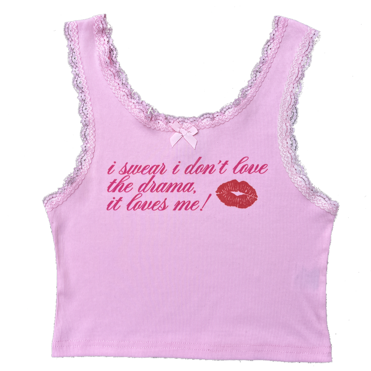 "the drama loves me" lace tank