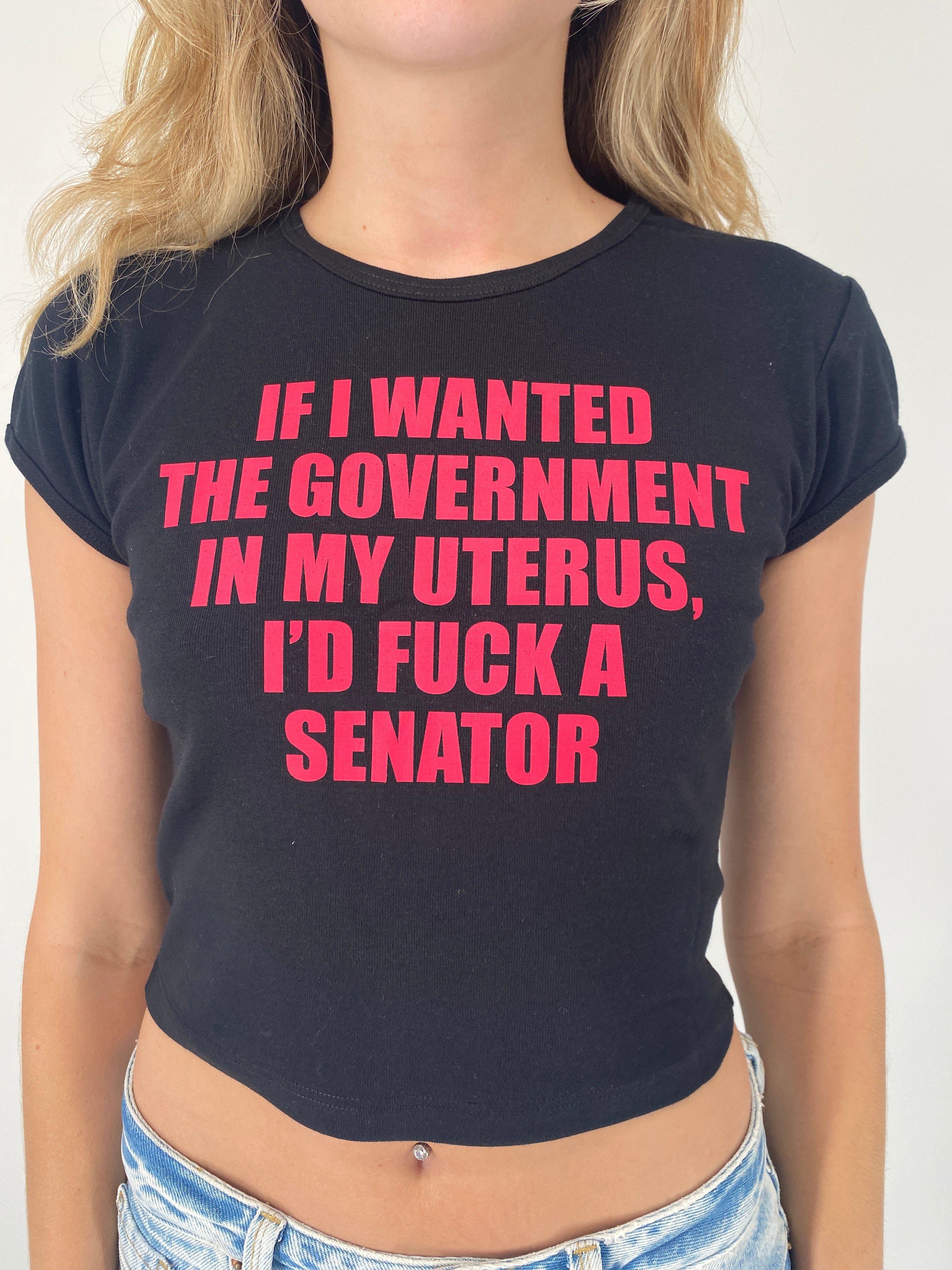 BLACK FCK A SENATOR Baby Tee