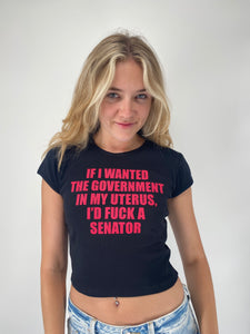 BLACK FCK A SENATOR Baby Tee