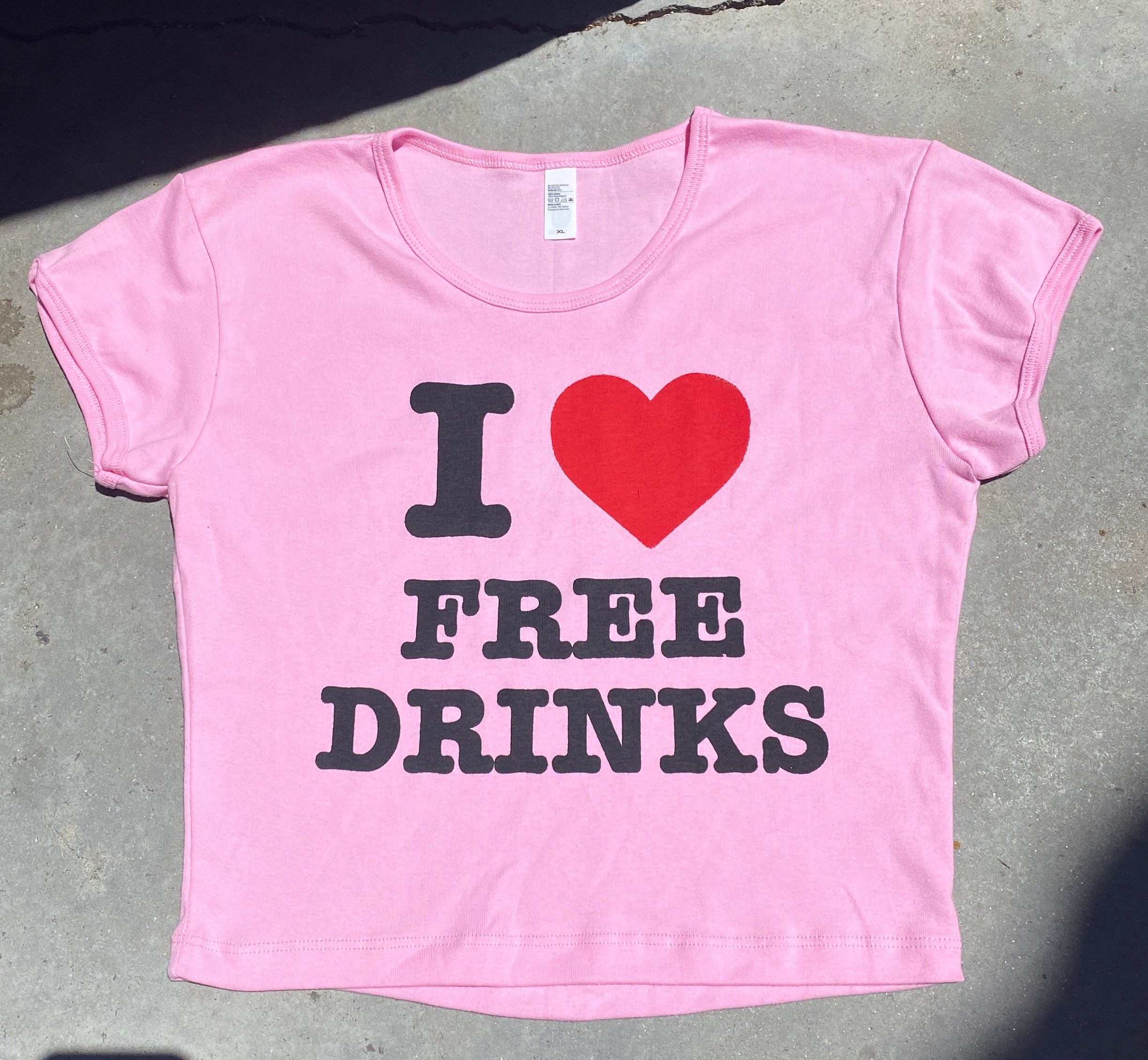 I <3 Free Drinks Baby Tee