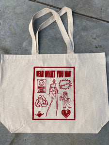 "wear what you want" jumbo tote