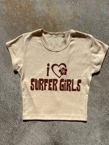 i heart surfer girls baby tee