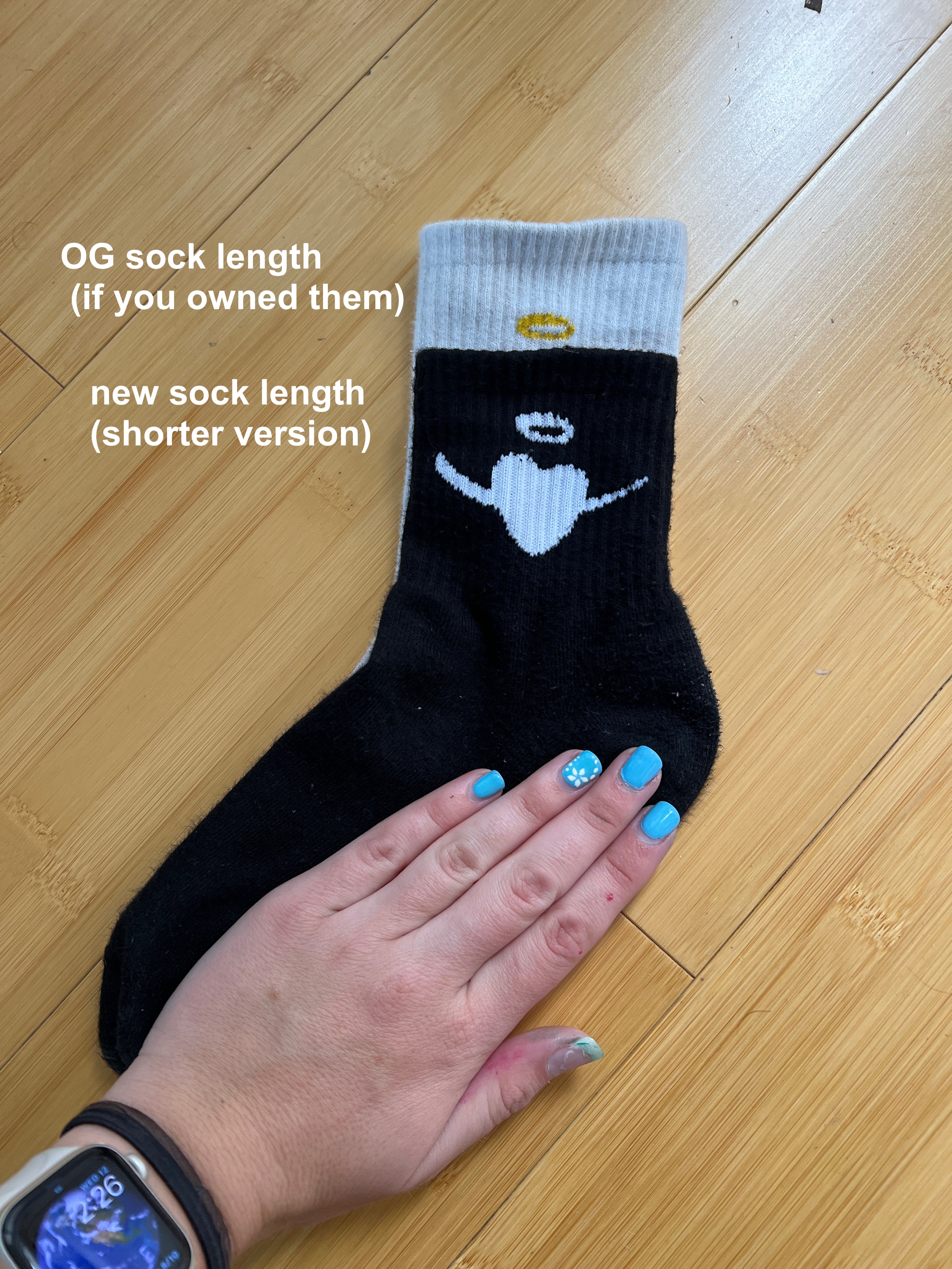 White NO FREE FEET PICS Logo Socks